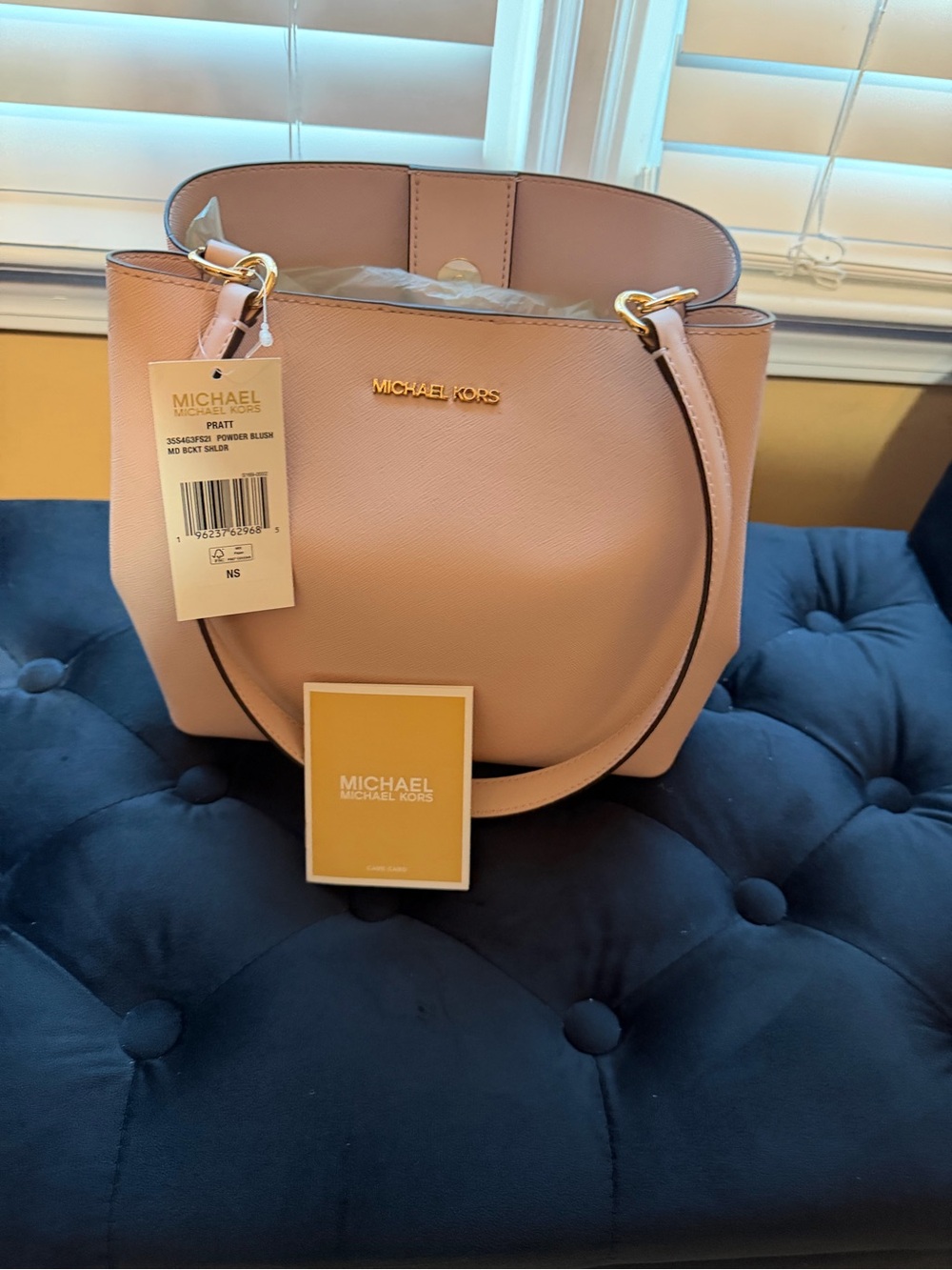 Michael Kors Powder Blush Leather Tote with Gold Hardware